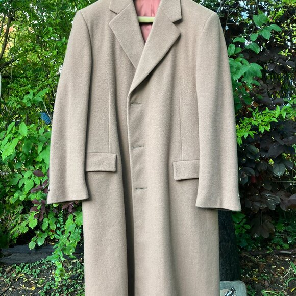 Mens VTG 80s Camel Cashmere/Wool Topcoat Size Large - Picture 4 of 9